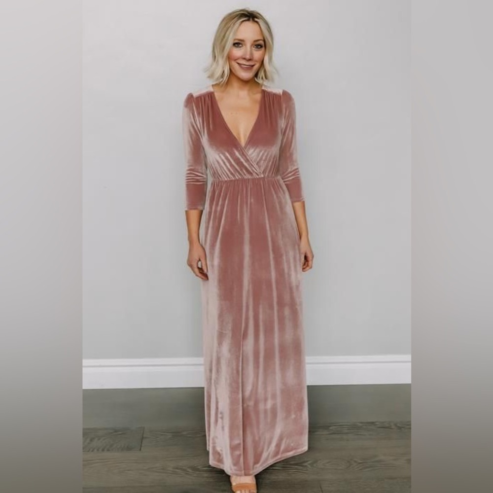 Baltic Born Rose Velvet Maxi Dress